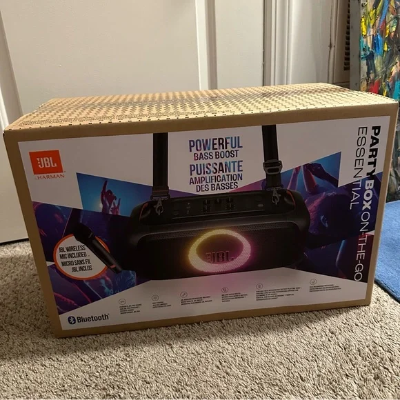 JBL Partybox On-The-Go Essential Rechargeable Splashproof Bluetooth Speaker - Picture 11 of 12